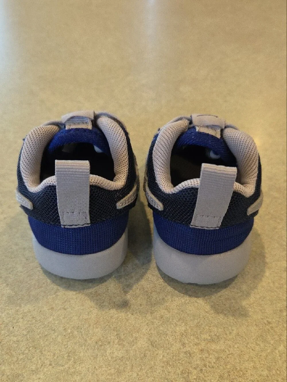 Nike Baby Size 2 Navy Blue and Gray Mesh Sneaker Like New